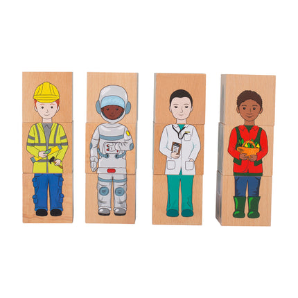 Career Mix N Match Wooden Blocks