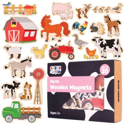 Wooden Magnets Farm 20/st