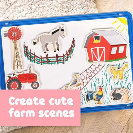 Wooden Magnets Farm 20/st