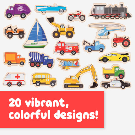 Wooden Magnets Transport 20/st