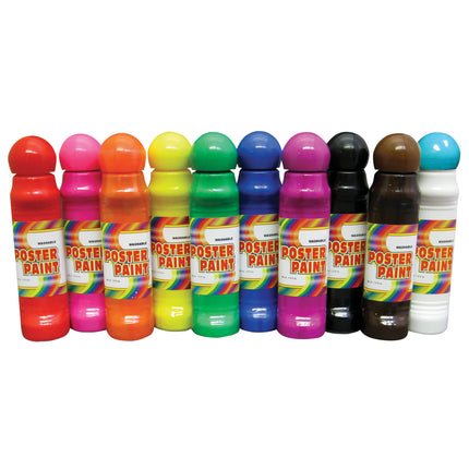 Poster Paint, Assorted Colors, Pack of 10