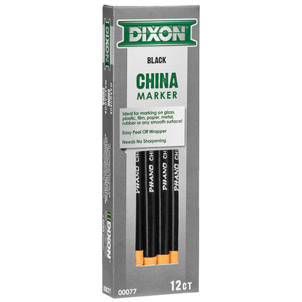 Phano China Markers, Black, Pack of 12