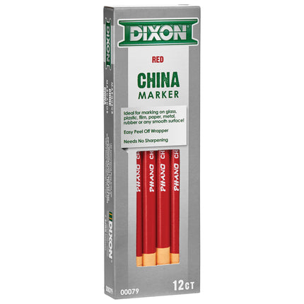 Phano China Markers, Red, Pack of 12