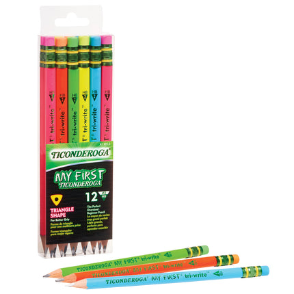 My First® Tri-Write™ Wood-Cased Pencils, Neon Assorted, 12 Count