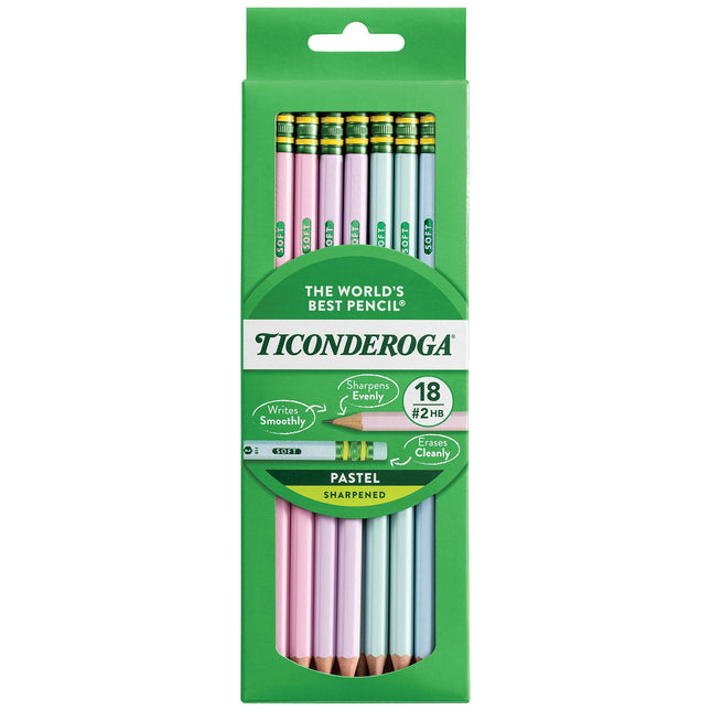 Ticonderoga® Pastel No. 2 Pencil Assortment, 18 count