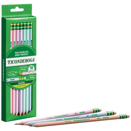 Ticonderoga® Pastel No. 2 Pencil Assortment, 18 count
