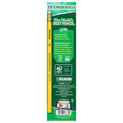 Original Ticonderoga® Pencils, No. 1 Extra Soft Yellow, Unsharpened, Box of 12