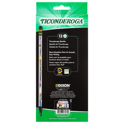 Noir Pencils, Holographic Foil on Black Wood, #2 Soft, Presharpened, Pack of 12