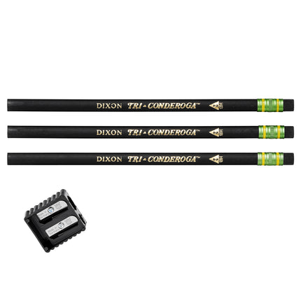 Tri-Conderoga™ 3-Sided Pencils with Sharpener, Pack of 12