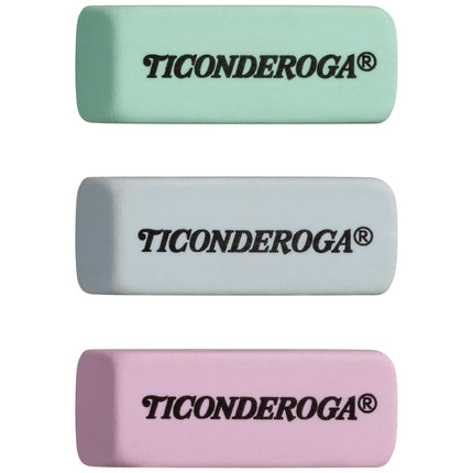 3ct Pastel Wedge Eraser Ticonderoga
