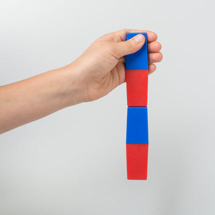 North/South Bar Magnets, 3", Red/Blue Poles, Pack of 2