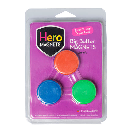 Big Button Magnets, Set of 3