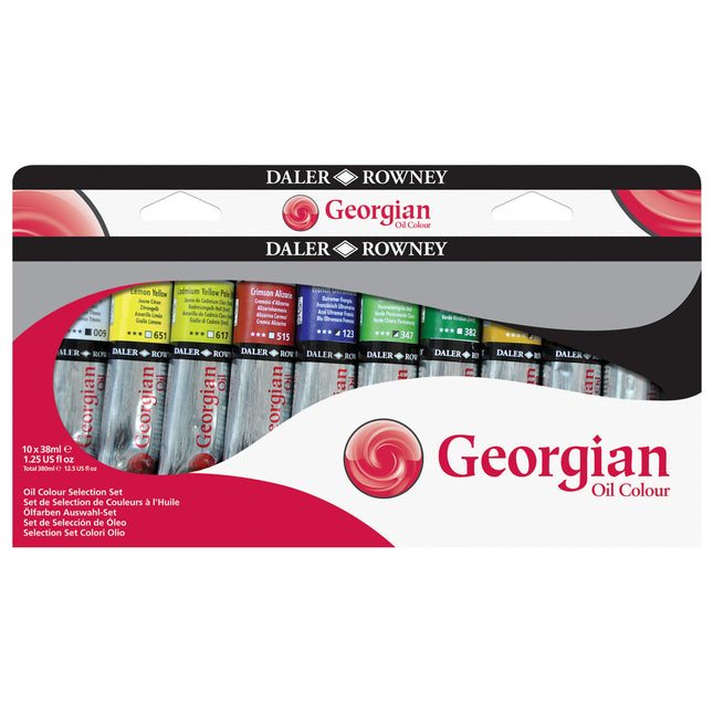 Georgian Oil Paint Selection Set, Assorted Colors, 38ml, 10 Pieces