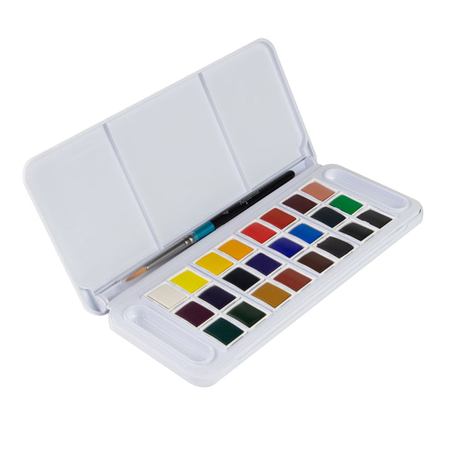 Aquafine Watercolor Paint Half Pan Travel Set, Assorted Colors