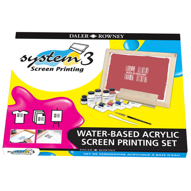 System3 Acrylic Paint Screen Printing Set, Assorted Colors