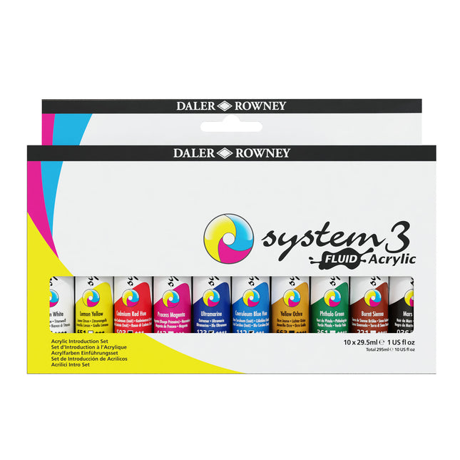 System3 Fluid Acrylic Paint Set, Assorted Colors
