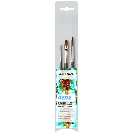 COLINEO Synthetic Red Sable, Gouache, 3 Brush Set