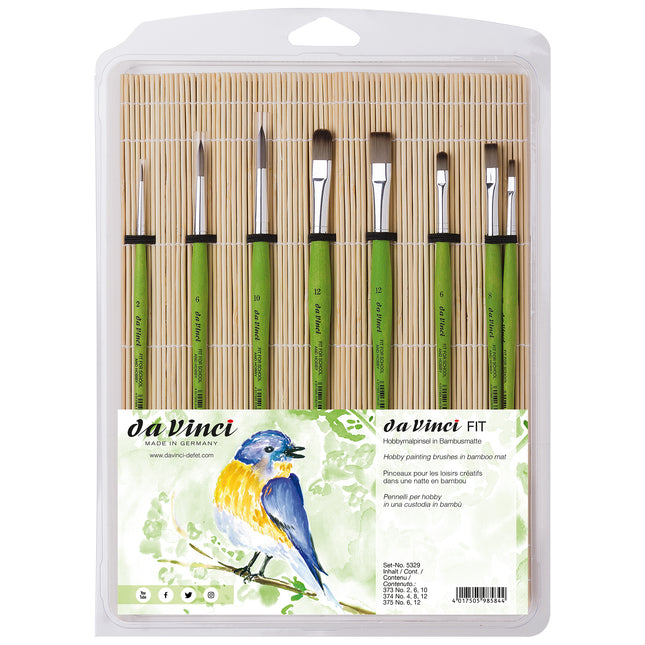 FIT Synthetics Student Brush, 8 Brush Set in Bamboo Mat