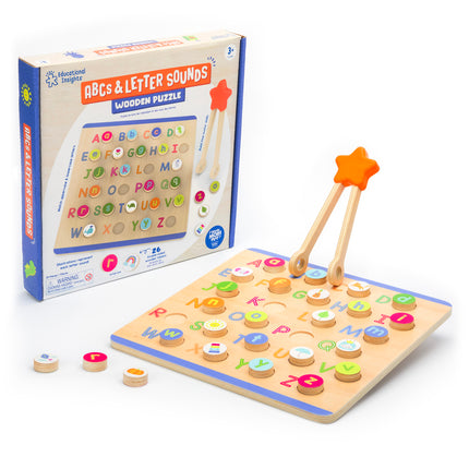 ABC Letter Sounds Puzzle Wooden Alphabet Board