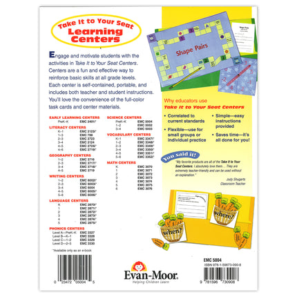 Take It to Your Seat Science Centers Book, Grades PreK-K