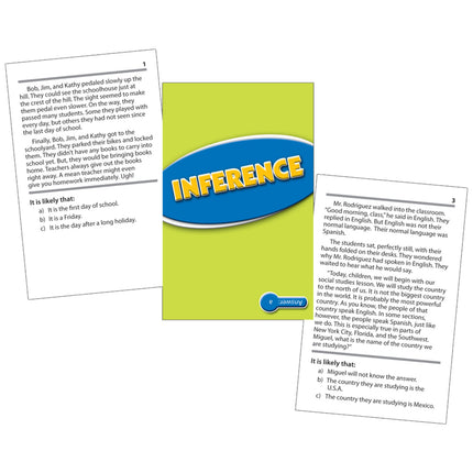 Reading Comprehension Practice Cards, Inference (RL 3.5-5.0)