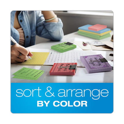 Mini Index Cards, 3" x 2.5", Ruled, Assorted Colors, 200 Per Pack