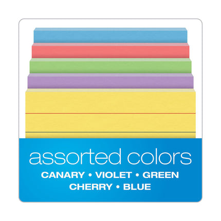 Mini Index Cards, 3" x 2.5", Ruled, Assorted Colors, 200 Per Pack