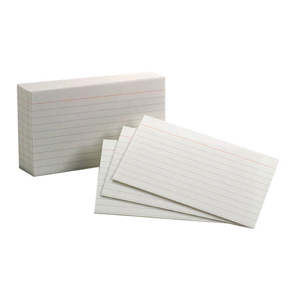 Ruled Index Cards, 3" x 5", White
