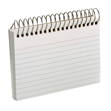 Spiral Index Cards, 3" x 5", White, Ruled