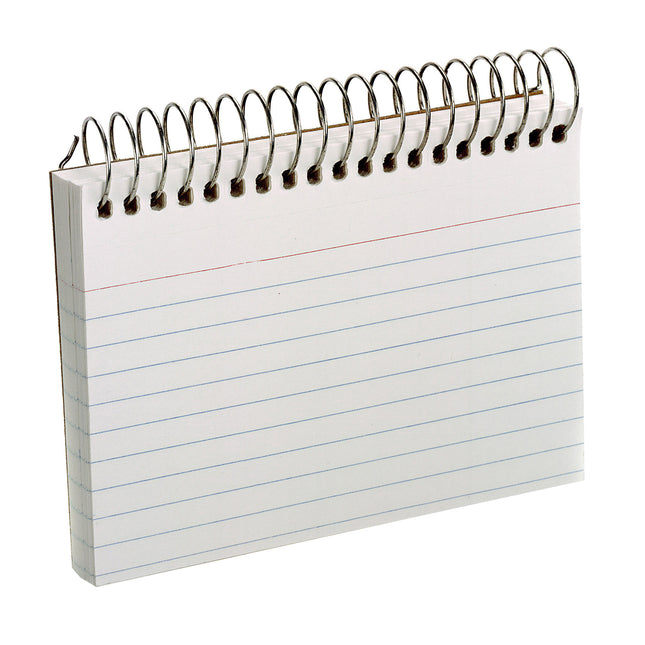 Spiral Index Cards, 3" x 5", White, Ruled