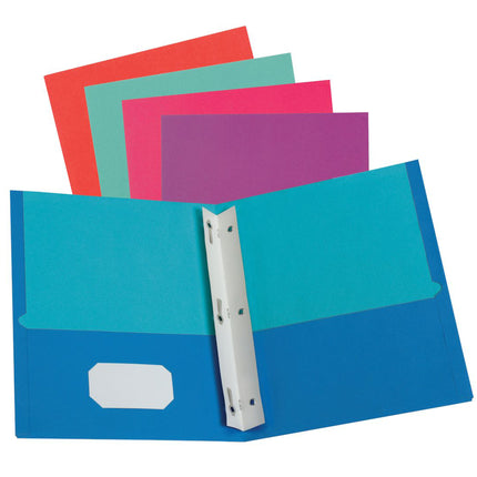 Twin Pocket Folders with Fasteners, Letter Size, Assorted, Pack of 50