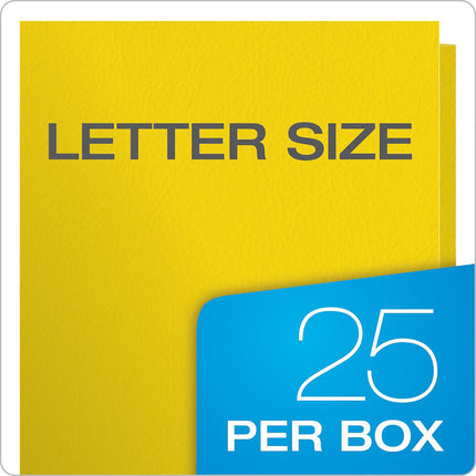 Twin Pocket Folders, Yellow, 25 Per Box