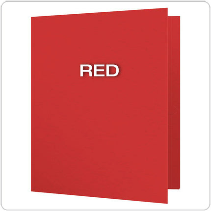 Twin Pocket Folders with Fasteners, Red, Box of 25