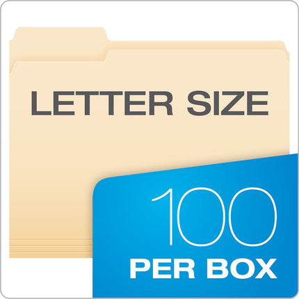 File Folders, Letter Size, Manila, 1/3 Cut, Box of 100