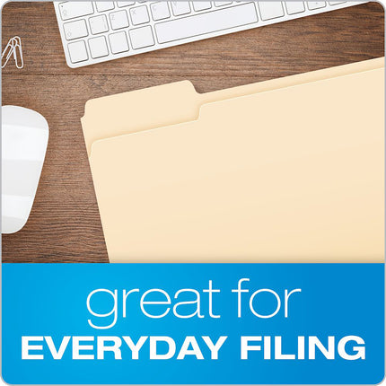 File Folders, Letter Size, Manila, 1/3 Cut, Box of 100