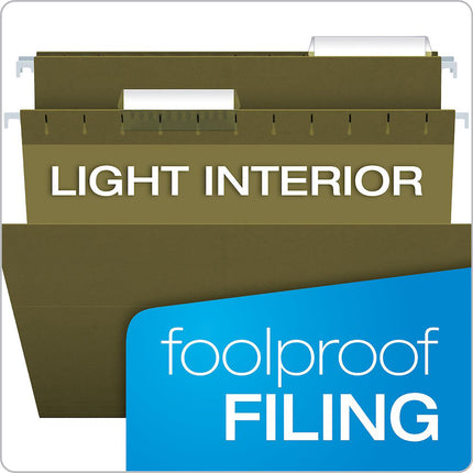 Recycled Hanging File Folders, 1/3 Cut, Standard Green, 25 Per Box