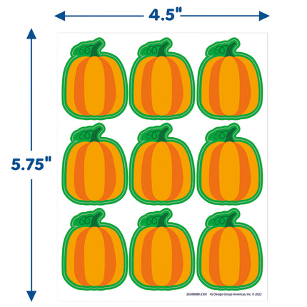 Fall Pumpkin Giant Stickers, Pack of 36