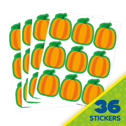 Fall Pumpkin Giant Stickers, Pack of 36