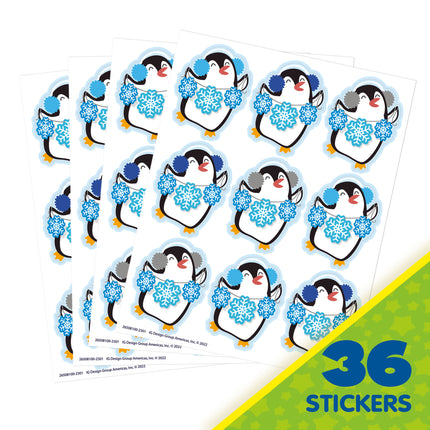 Winter Penguin Giant Stickers, Pack of 36