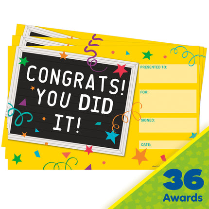 You Did It! Recognition Award, Pack of 36