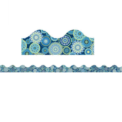 Blue Harmony Mandala Scalloped Deco Trim