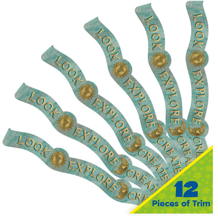Curiosity Garden Dream Explore Create Imagine Extra Wide Deco Trim