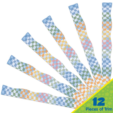 Rainbow Checkered Sky Deco Trim Extra Wide