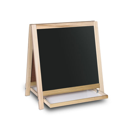 Magnetic Table Top Easel White Dry Erase/Black Chalkboard
