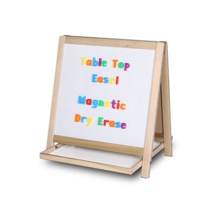 Magnetic Table Top Easel White Dry Erase/Black Chalkboard