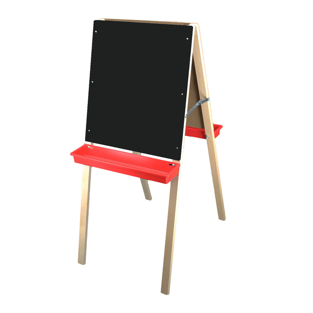 Child's Double Easel - Black Chalk, White Dry-Erase Board