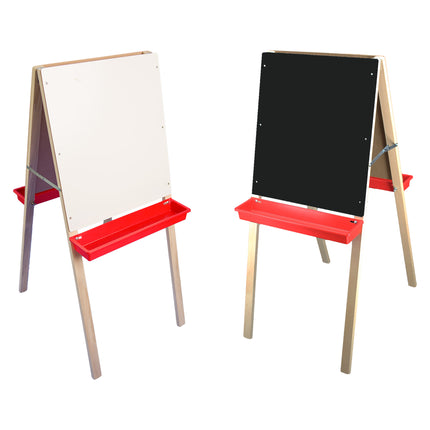 Child's Double Easel - Black Chalk, White Dry-Erase Board