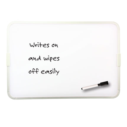 Two-Sided Aluminum Framed, Magnetic Dry Erase Board w/Pen, 9" x 12"
