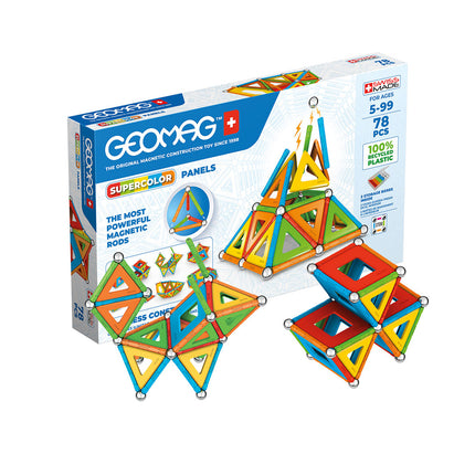 Magnetic Building Set, Supercolor Recycled, 78 Pieces
