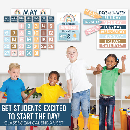 Boho Circle Time Bulletin Board Calendar for Classroom
